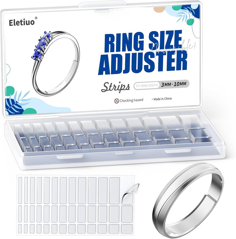 ELETIUO Invisible Ring Size Adjuster for Loose Rings,6 Sheets-234 Pcs Transparent Ring Size Reducer Tightener,Fitter for Wide Rings,Multiple sizers for Man and Woman - Image 1